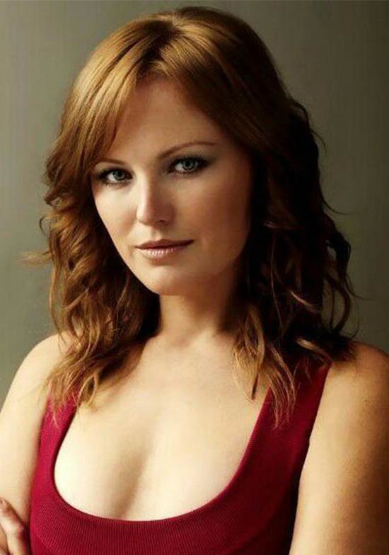 Malin Akerman shoulder length copper brown hairstyles