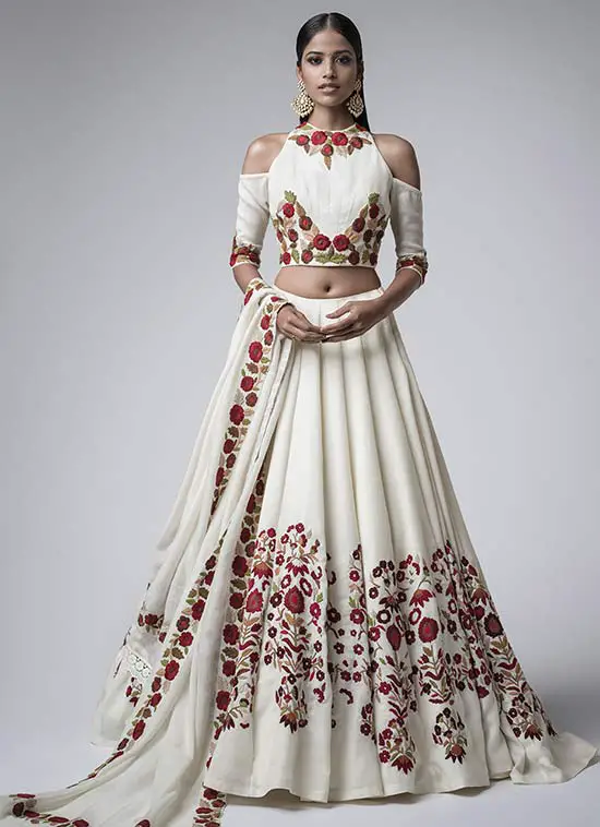 half shoulder saree blouse designs