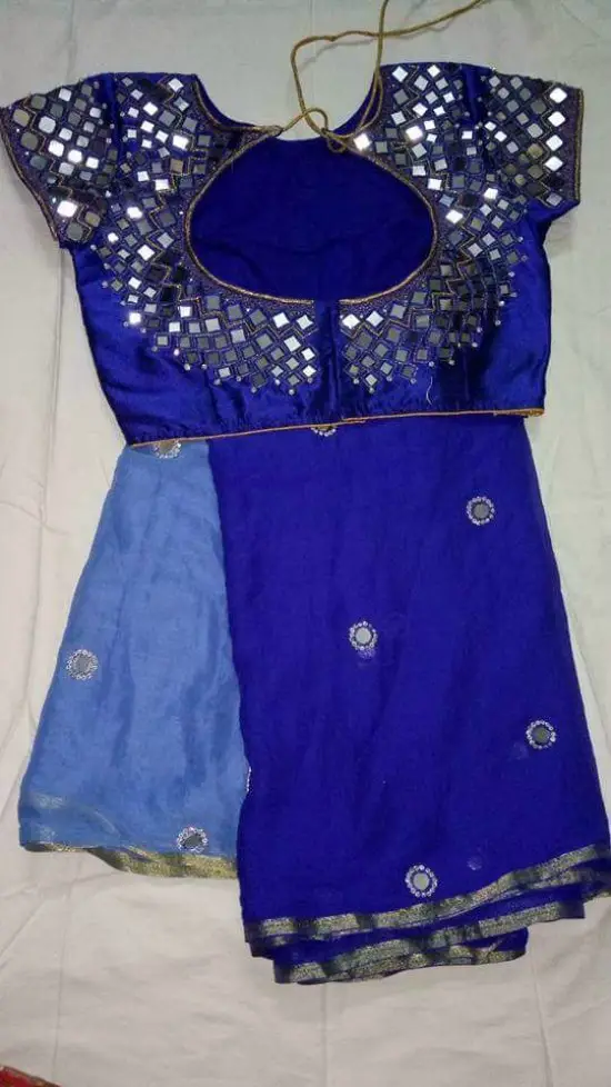 mirror blouse with saree