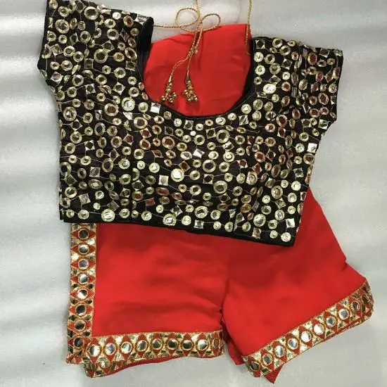 mirror blouse with saree