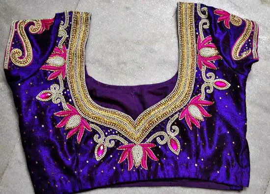 maggam work blouse cutting and stitching