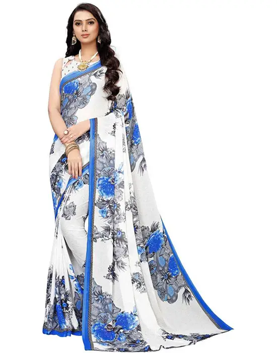 white saree outfit