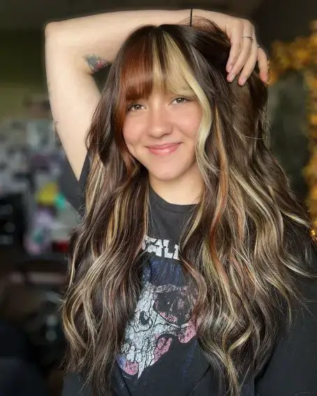 Calico Color Bangs Hairstyle