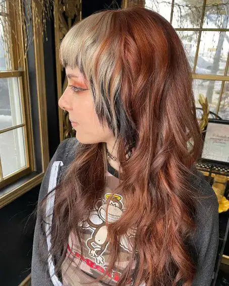 Calico Hair Color Idea with Bangs