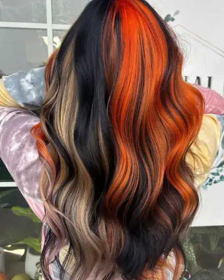 Halloween Inspired Calico Hair Color Idea