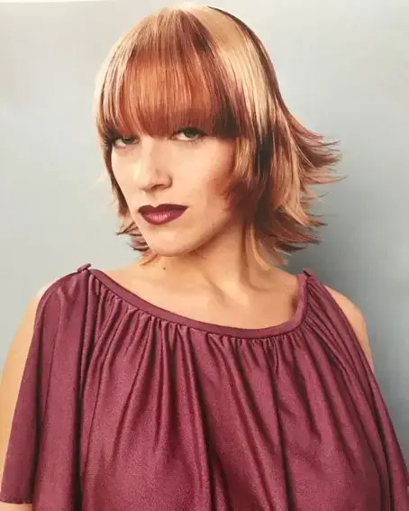 Short Bangs Haircut with Calico Color