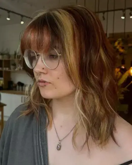 Shoulder Length Calico Hair Color Idea