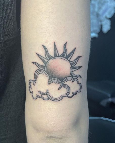 The Beautiful Tattoos With Sun On Clouds