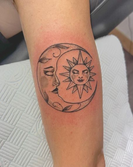 Sleeping Moon Holds The Sleeping Sun Tattoo