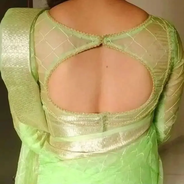 Ethnic Collar Backless Blouse Design