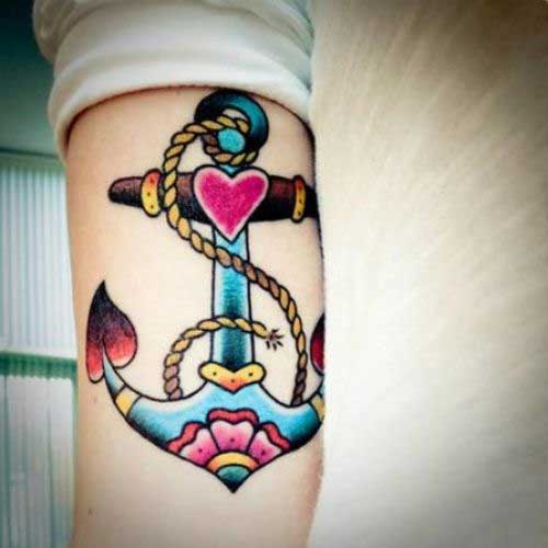 An Anchor with a Heart tattoo