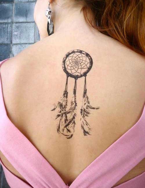 Dream catcher with feather on back