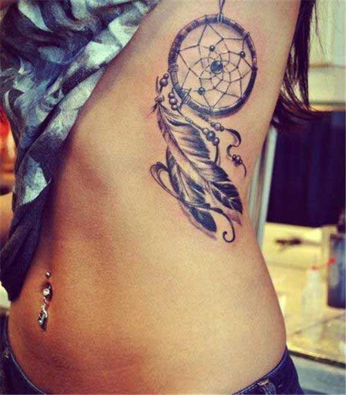 Dream catcher with just feather on the rib