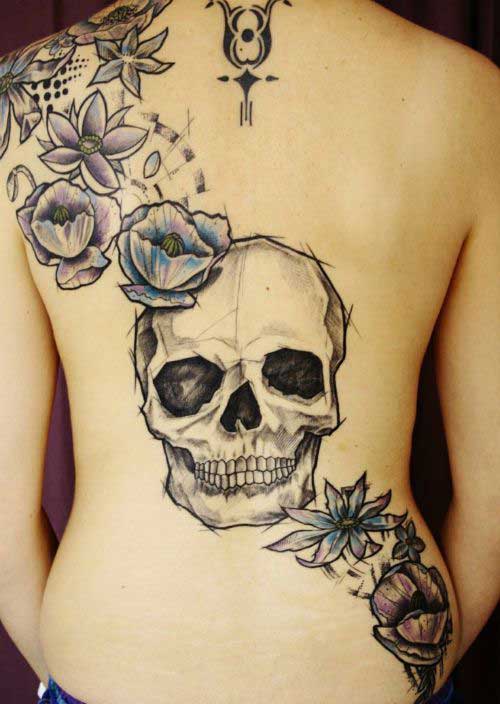 Flowery Pirate Tattoo