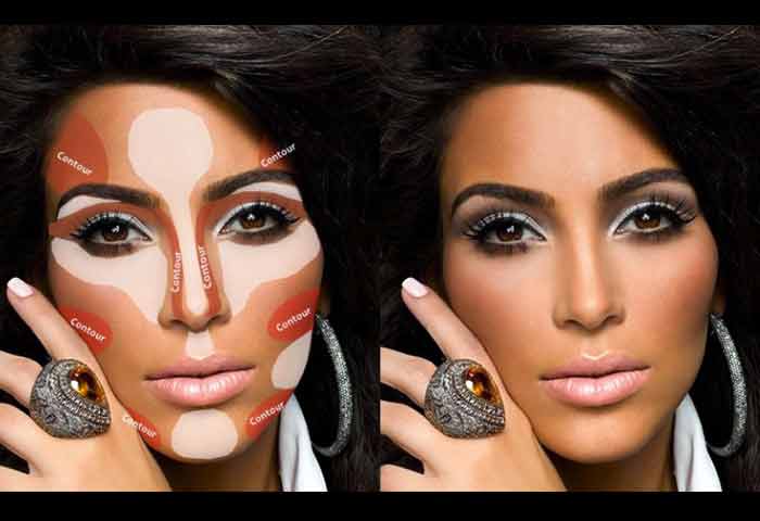 kim kardashian contouring highlighting