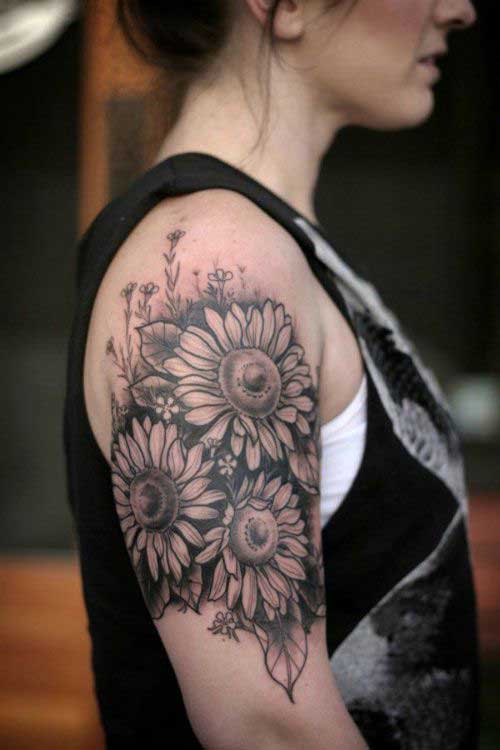 upper-arm-sunflower-tattoo