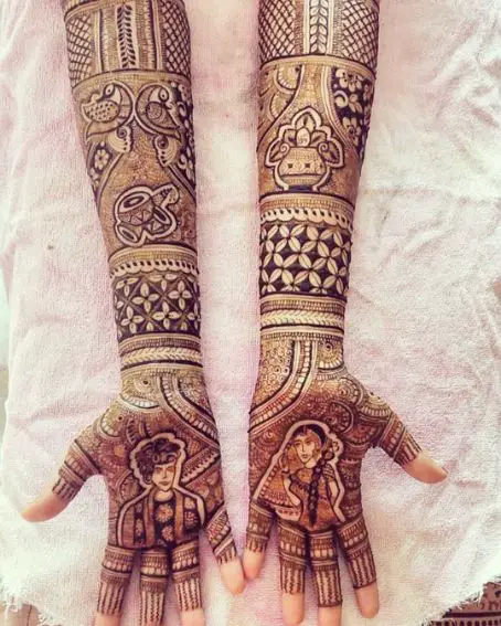 Dulha and Dulhan Mehndi Design