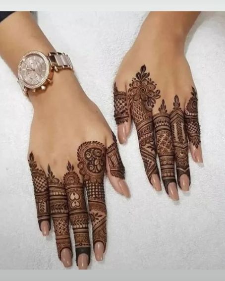 Traditional Mehndi Design For Fingers
