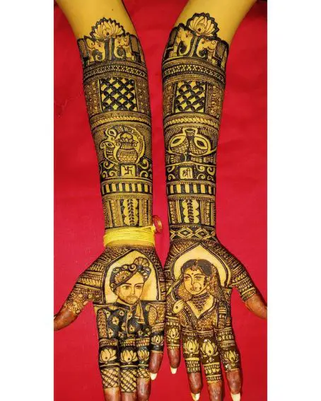 Couple Portrait Mehndi Design