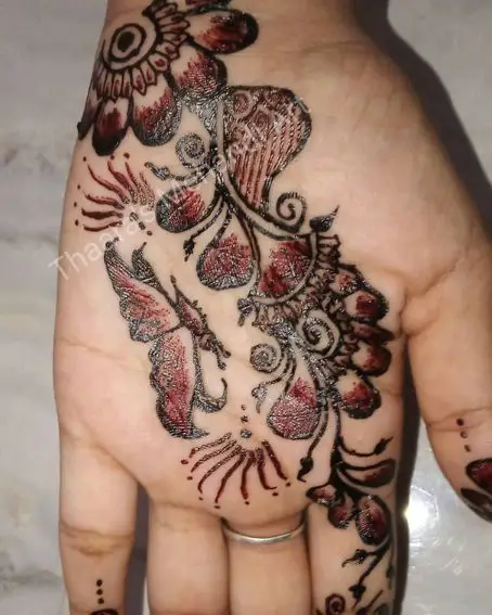 Red And Black Mehandi Design