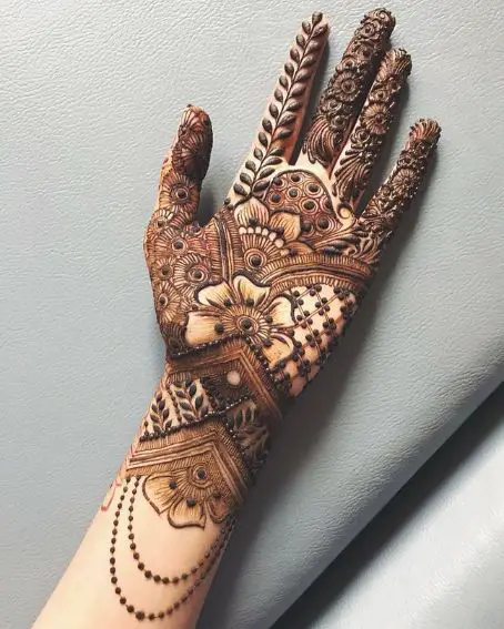 Traditional Engagement Mehndi Design