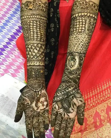 Complicated Black Mehandi Design