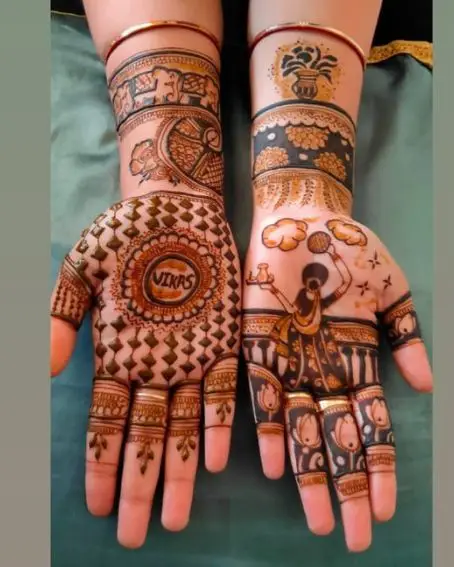 Stylish karwa chauth Mehndi Design