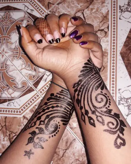 Wrist Black Henna Design