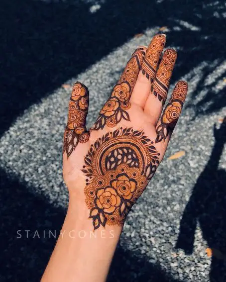 Beautiful Floral Black Mehndi Design