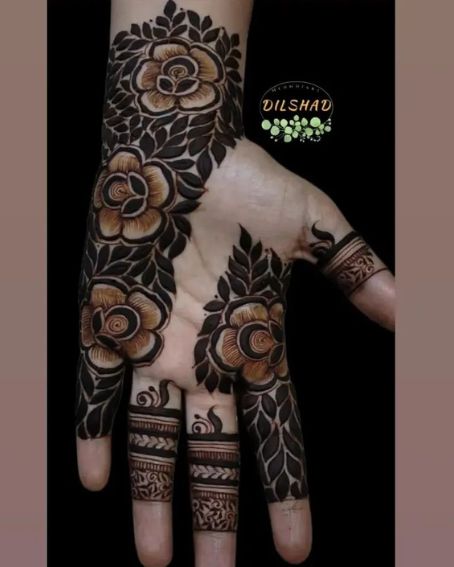 Rose Motifs Traditional Mehndi Design