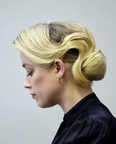 Amber Heard In Bun Hairstyle  