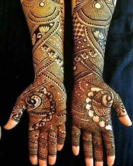 Peacock Motifs In Palm For Bridal Mehandi