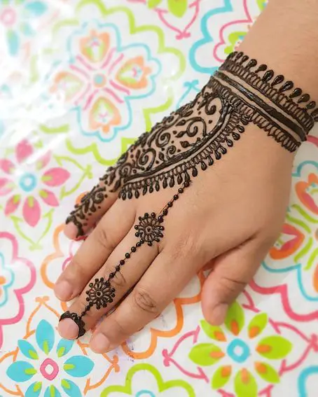 Catchy Bangle Mehndi For Back Hands