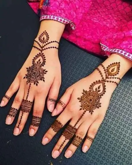 Chain pattern Traditional Bracelet Mehndi Design