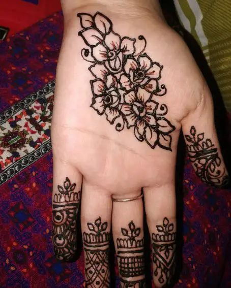 Elegant Rose Mehndi Design