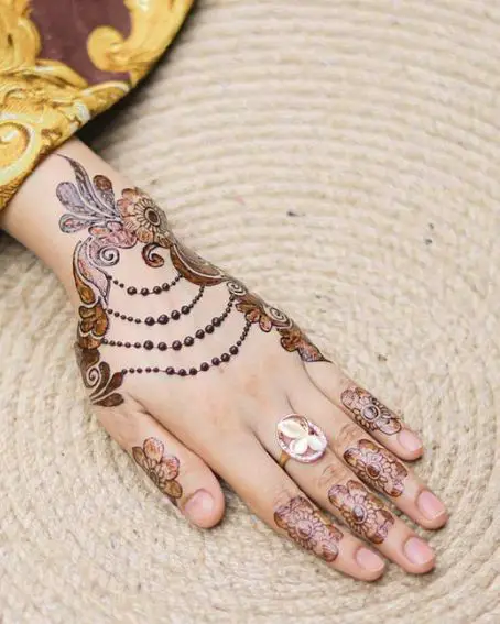 Hanging Bracelet Style Mehndi Designs