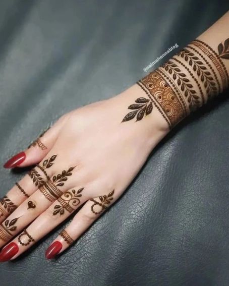 Kada Style Bracelet Mehndi Design