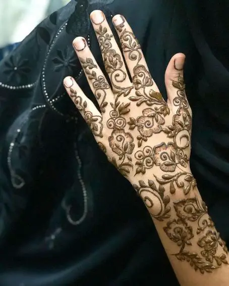 Rose Gloves Mehndi Design