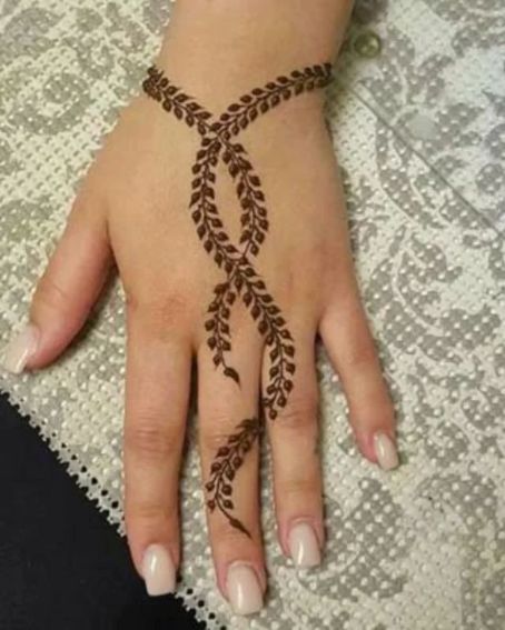 Simple Bracelet Style Mehndi Designs