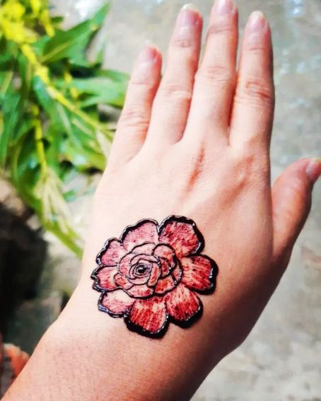 Tattoo Style Floral Mehndi Design