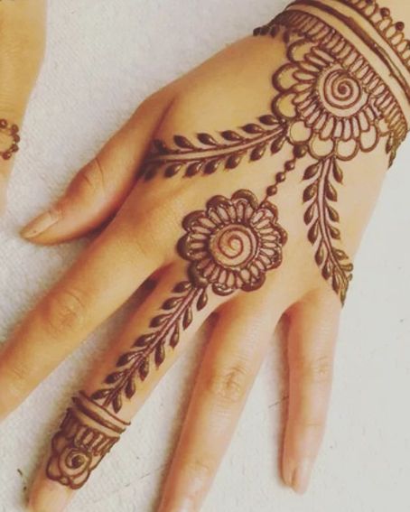 Unique One-line Mehndi Design