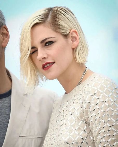 Kristen Stewart In Angled Bob Hair Cut