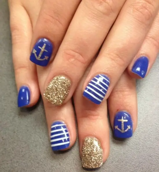 Anchor Gel Nail Art Design