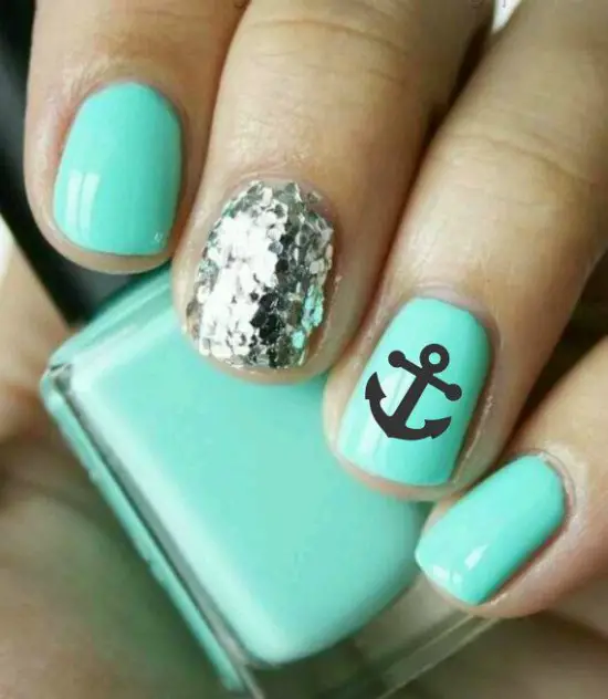 Creative 3D Anchor Nail Art Design