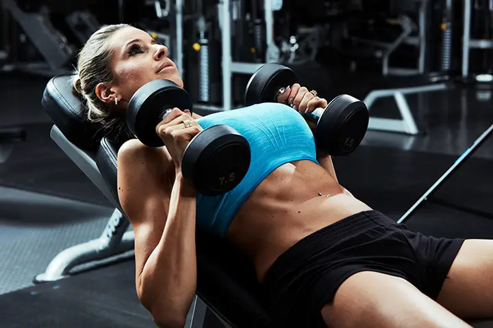 dumbbell chest press breast lift