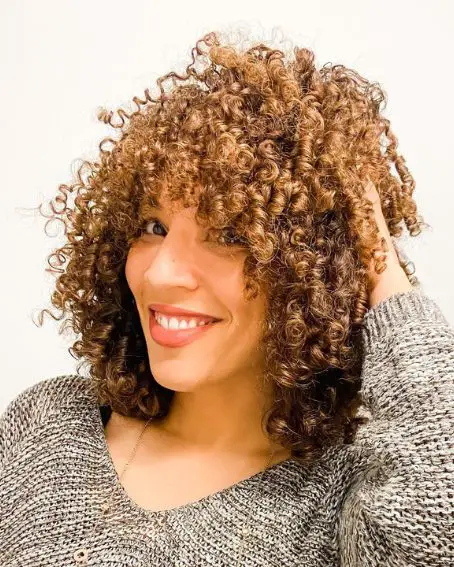 Copper-colored Spring Curly Hairstyle