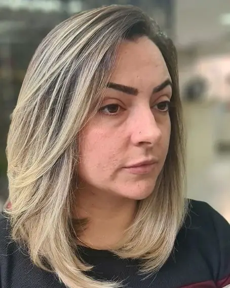 Asymmetrical Dark Rooted Blonde Bob