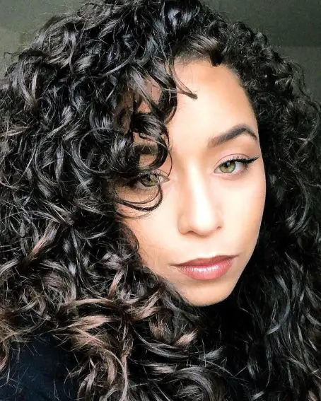 Wet Curls With Side Parted