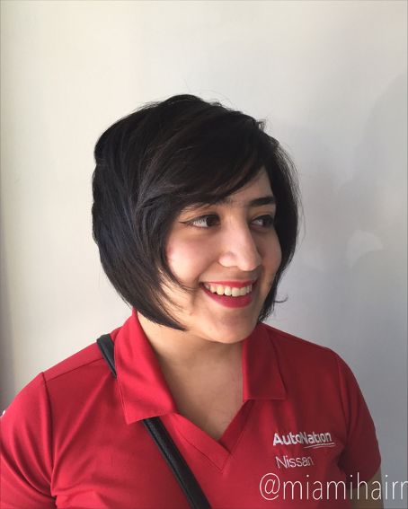 Angled Bob With Side Swept Bang