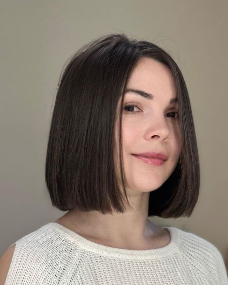 Sleek Blunt Cut Bob